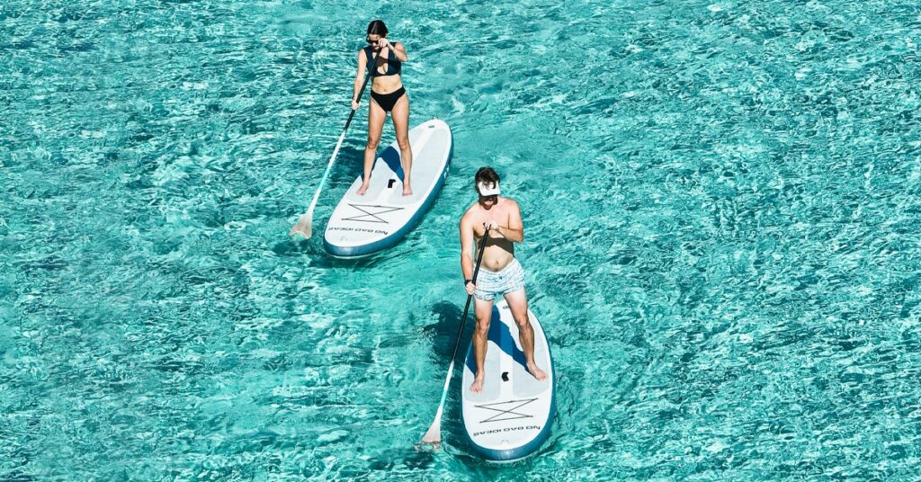 Inflatable stand up paddleboard from superyacht