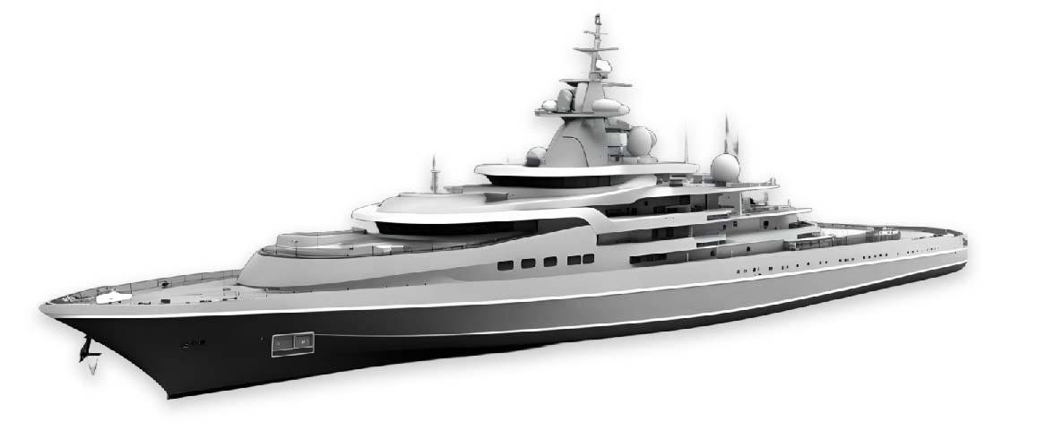 Application render of lithium safety boxes in a superyacht engine room and tender garage