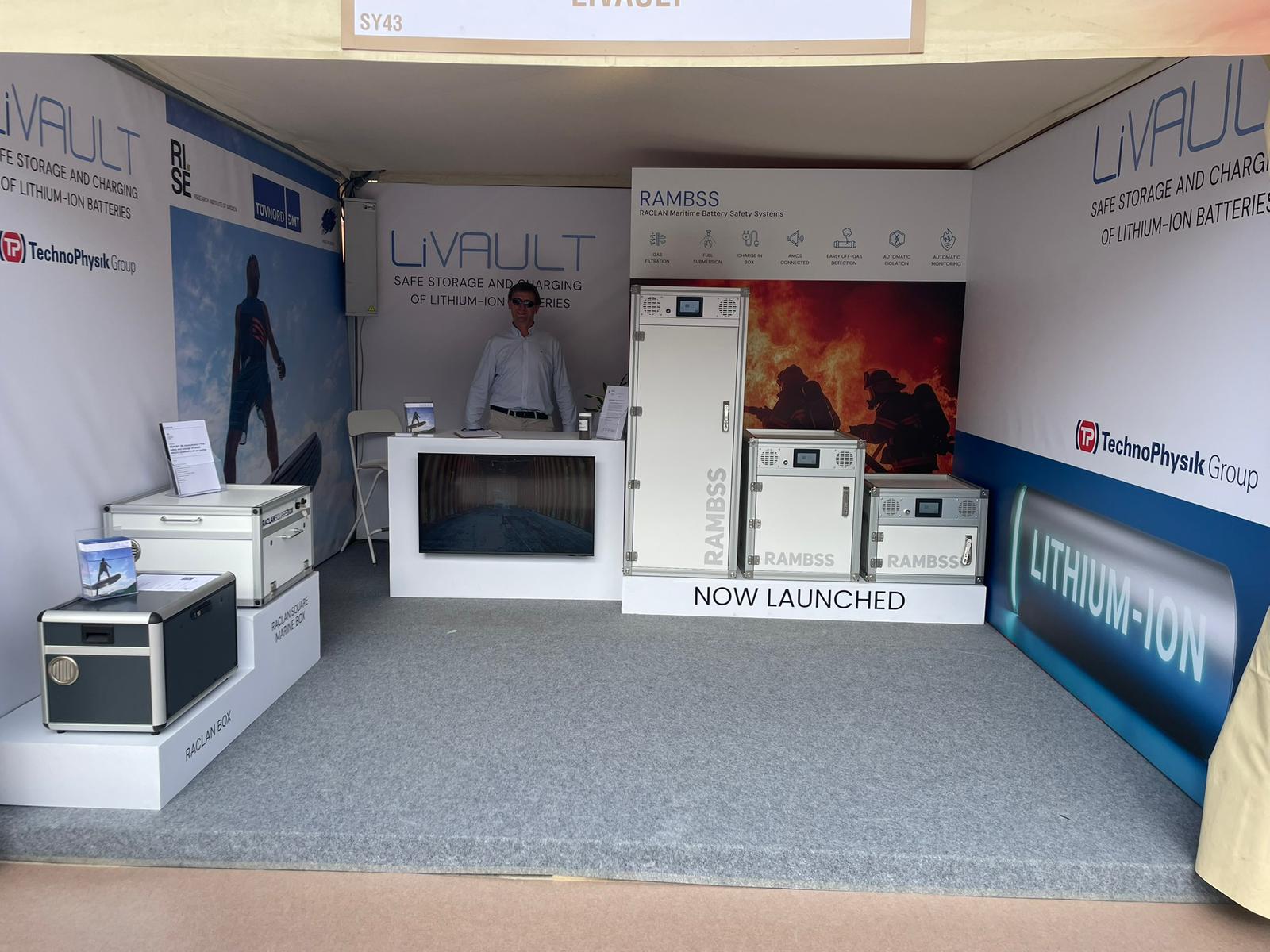 Livault booth SY43 at Palma 2026 with RAMBSS cabinet visible at full scale