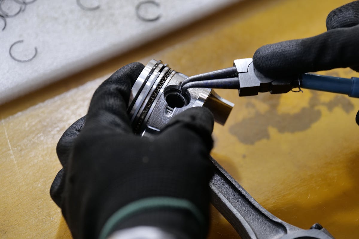 Yacht engineer with mechanical spare part