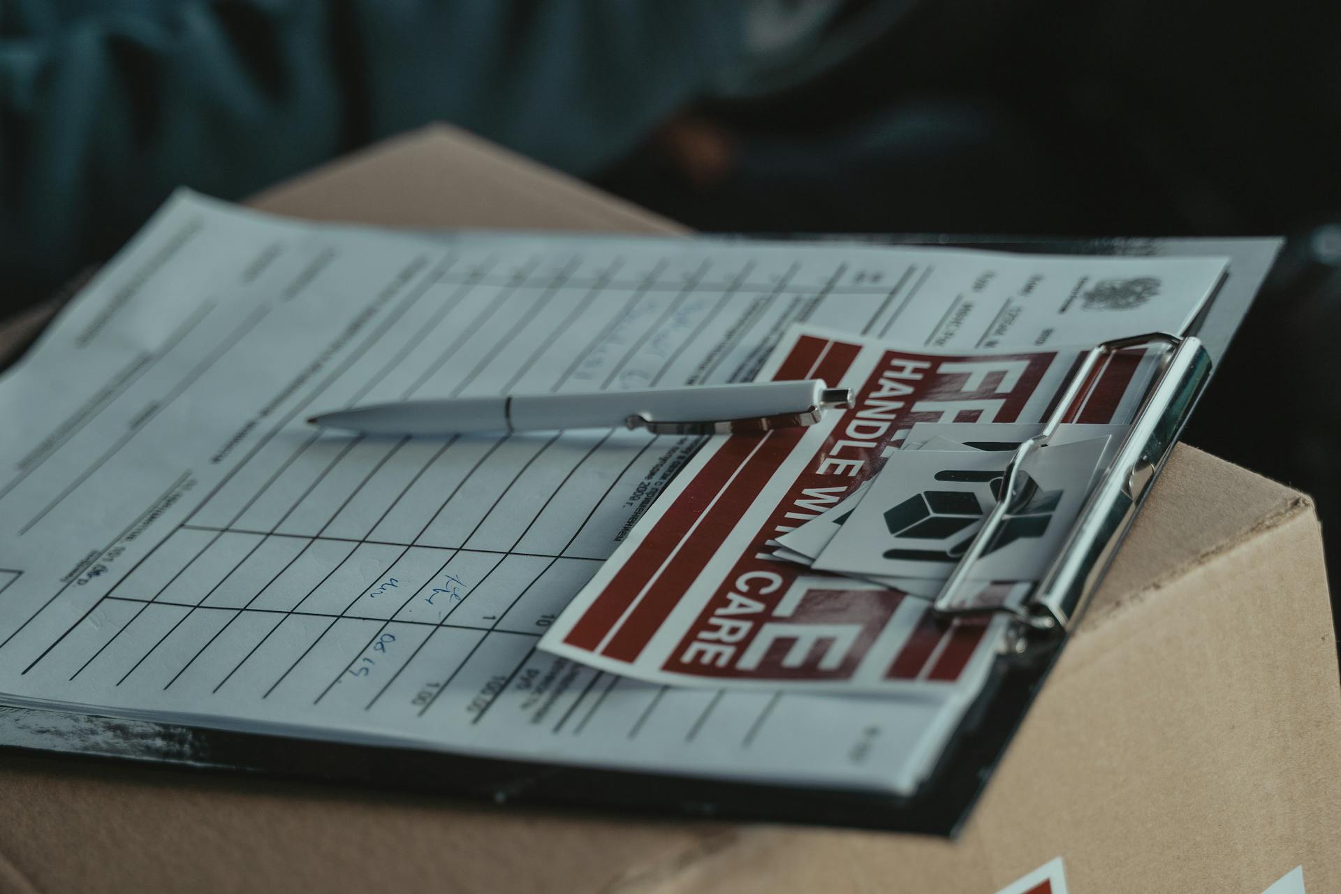 Shipping manifest documents being reviewed